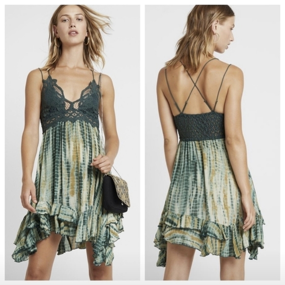 Free People Dresses & Skirts - Free PEOPLE fp one Adela green tie dye dress xs